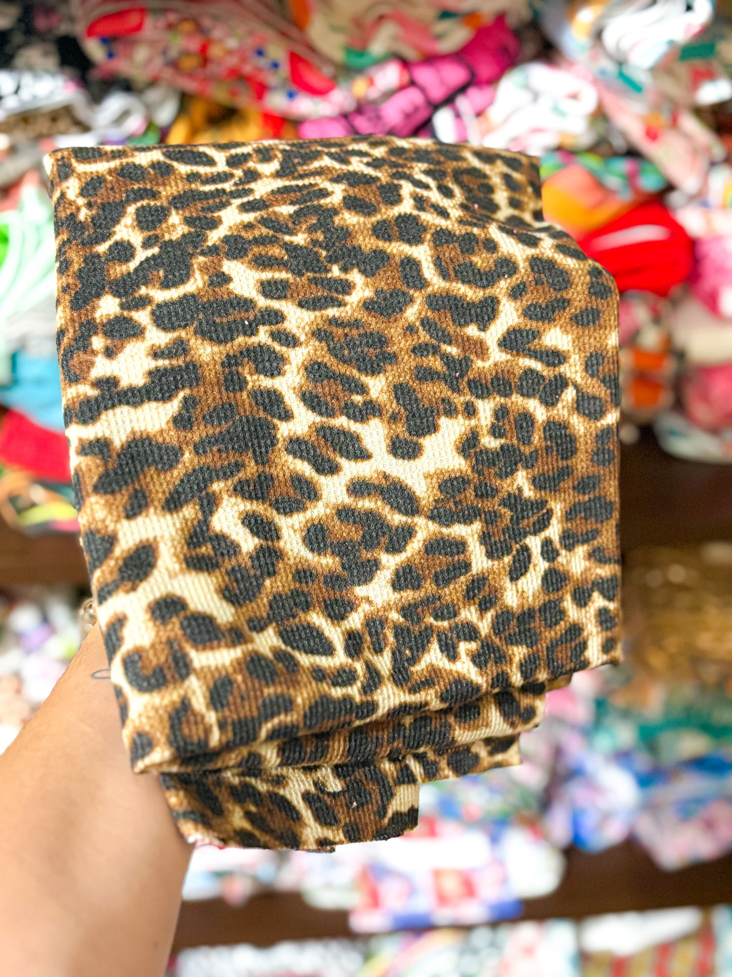 Leopard waffle knit