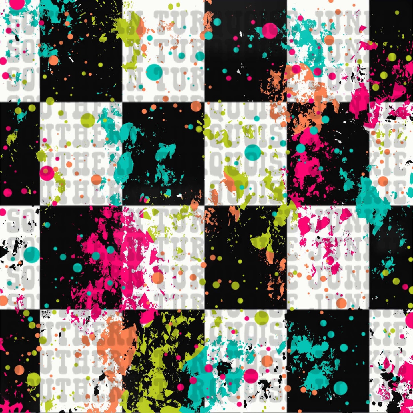 Checkered paint splatter