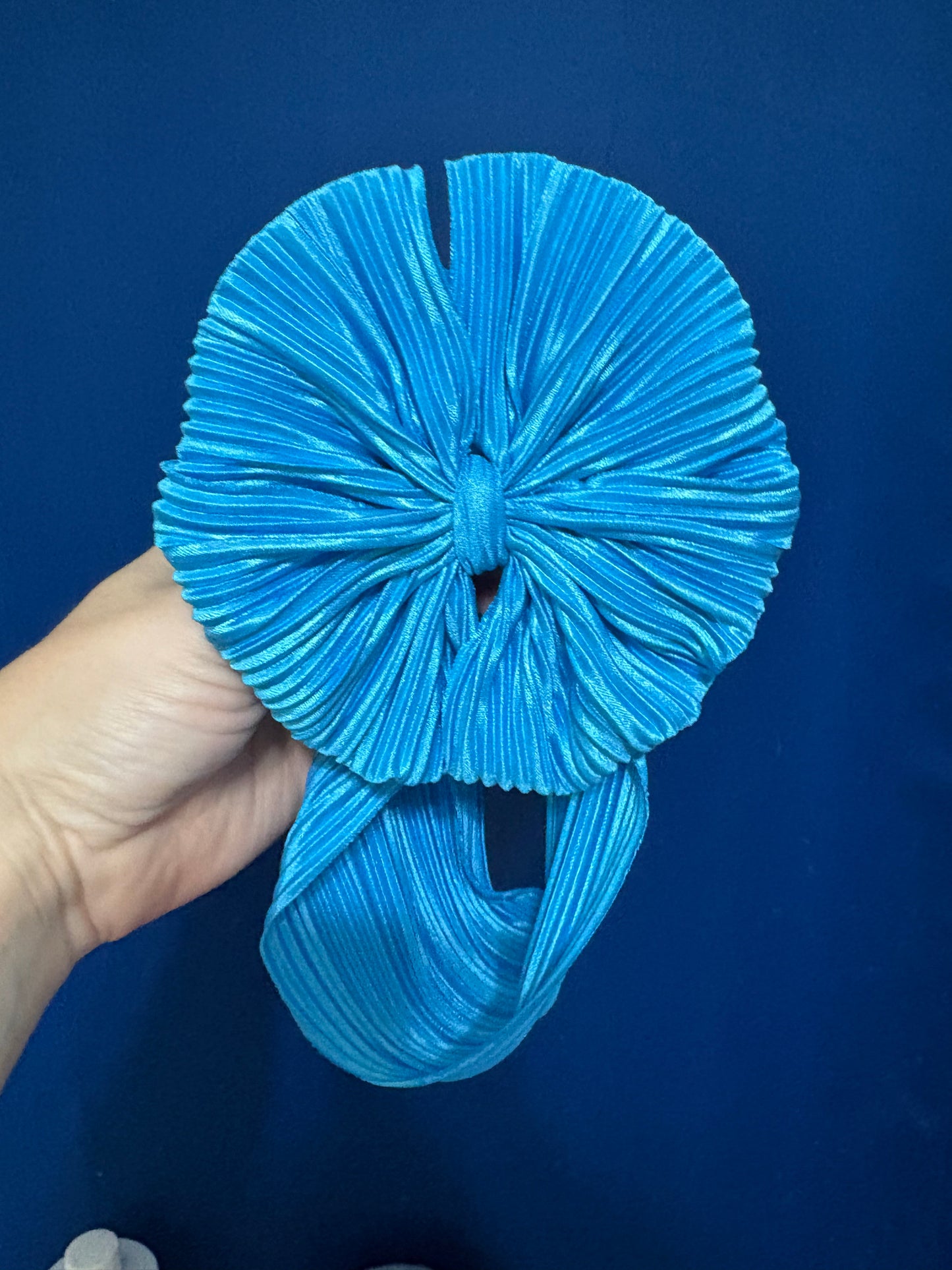 Blue pleated