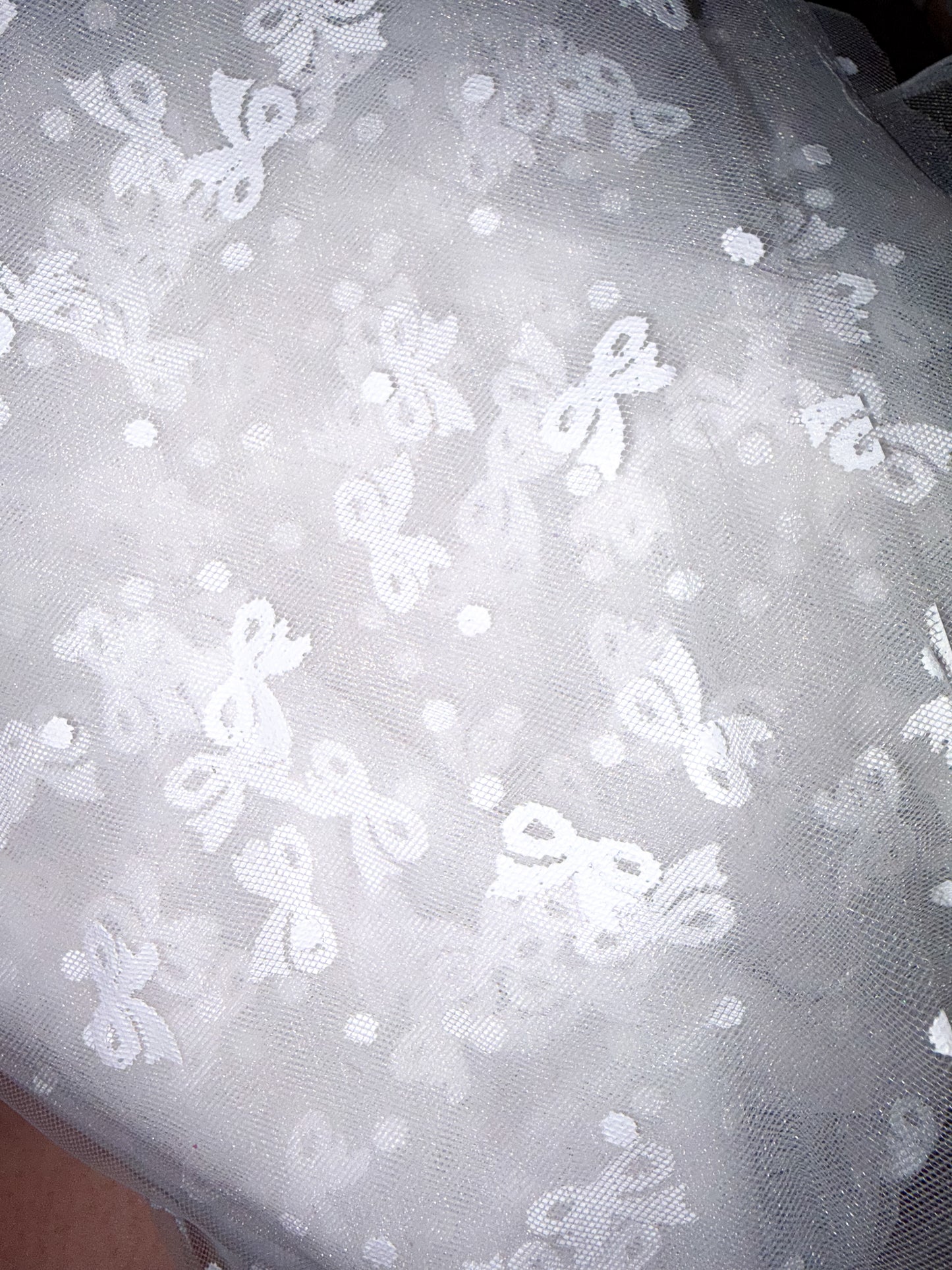 White mesh bows
