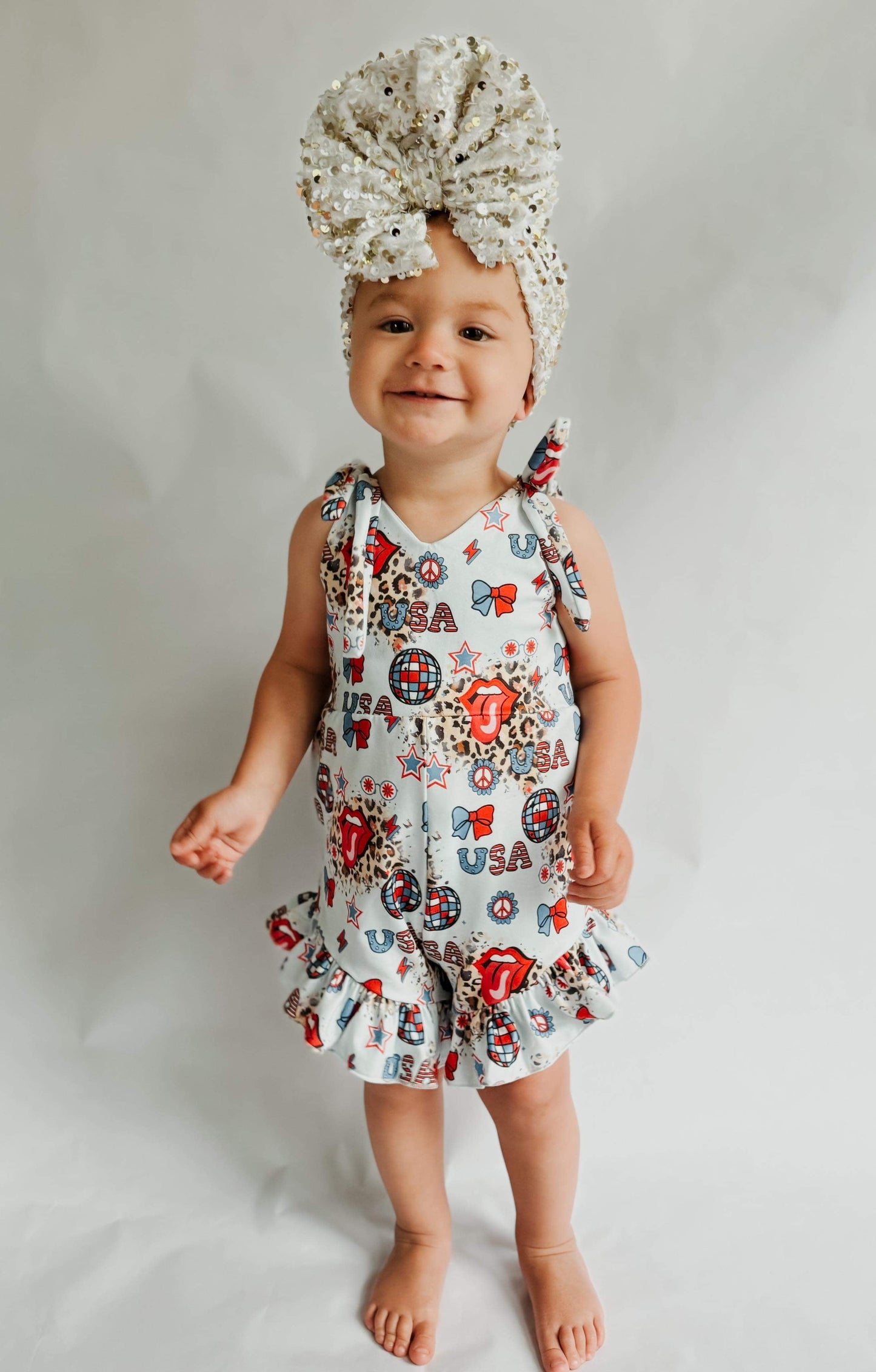Cheetah USA Tie Romper (FINAL SALE)