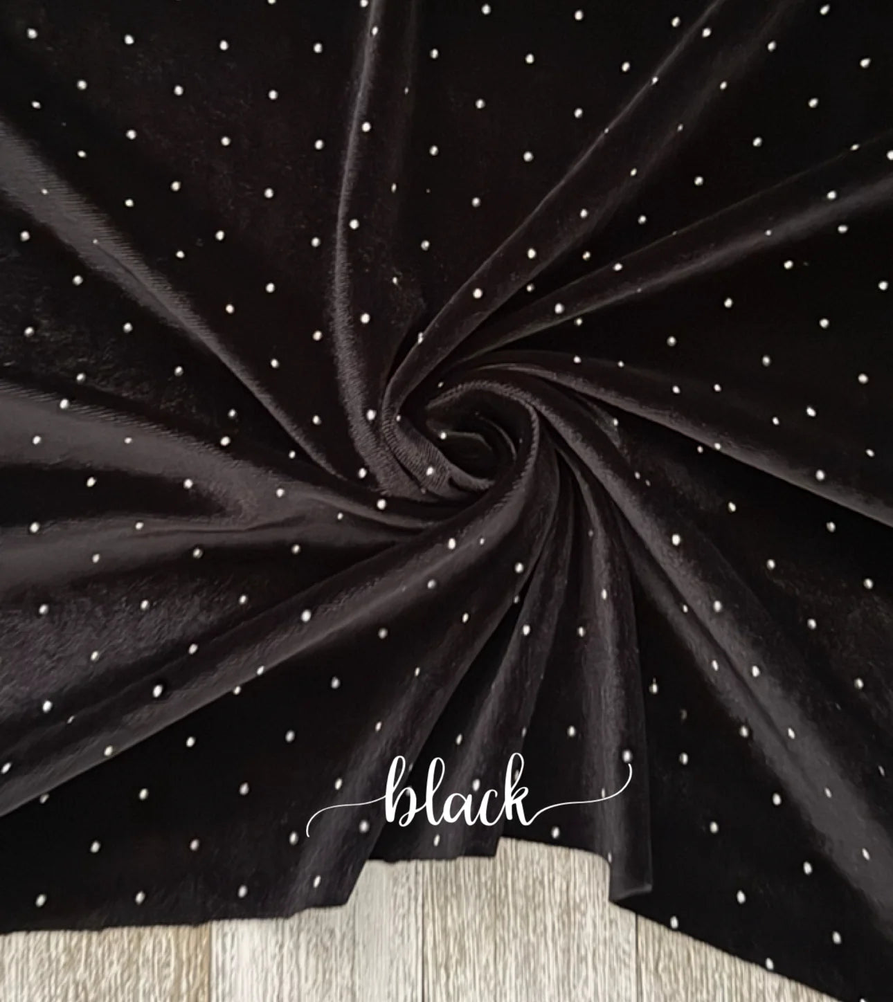 Black rhinestones velvet