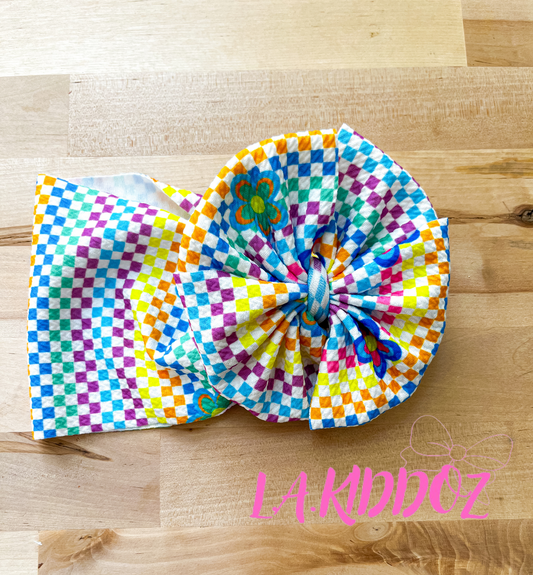 Rainbow Floral Checkered