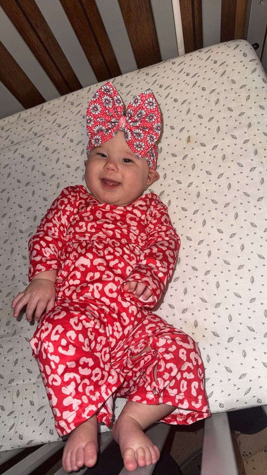 Heart floral leopard