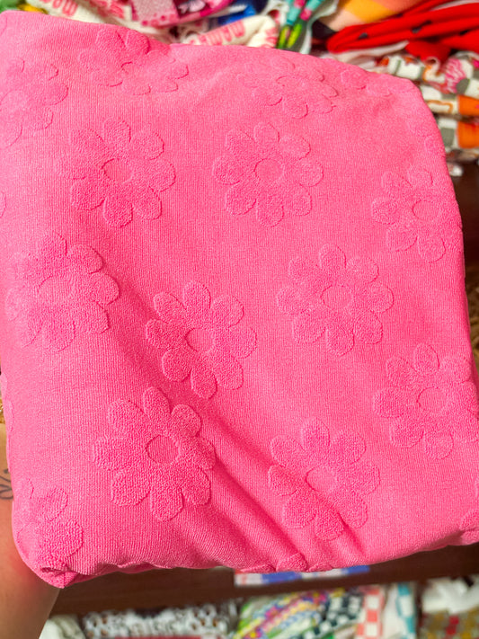 Pink floral towel