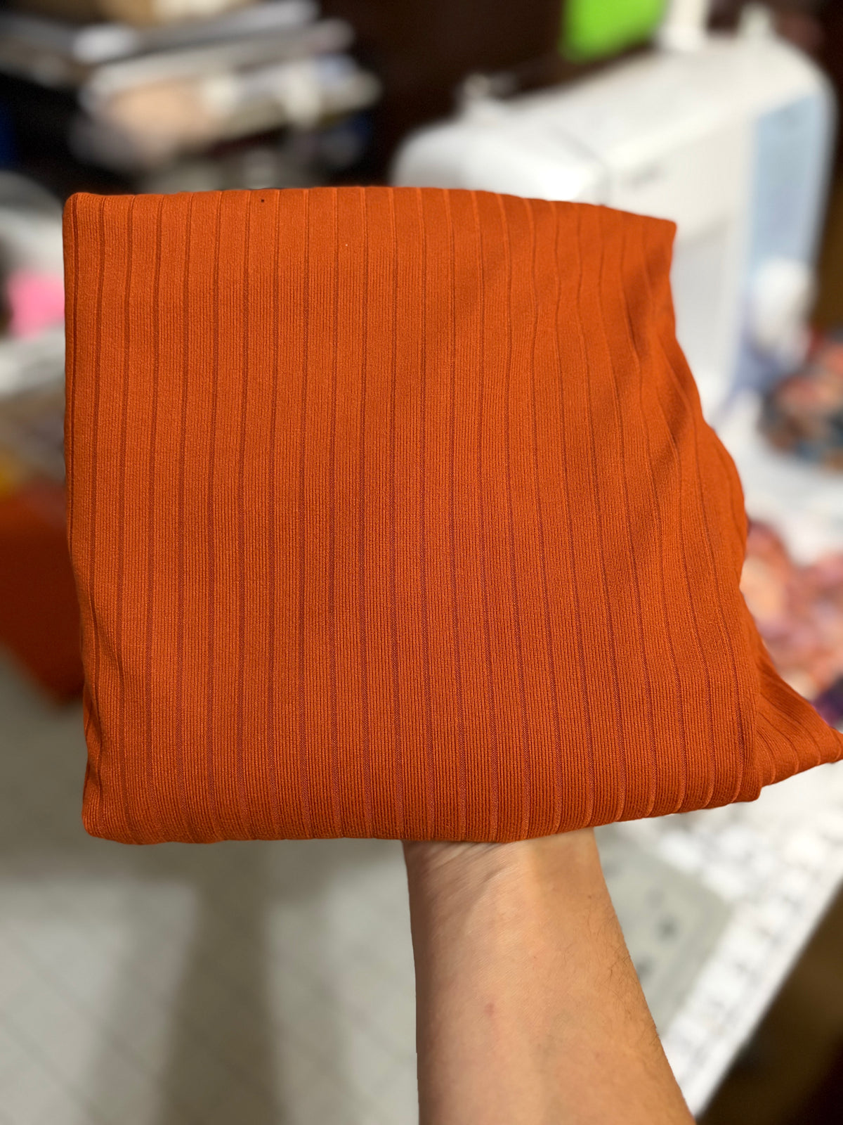 Pumpkin orange wide ribbed