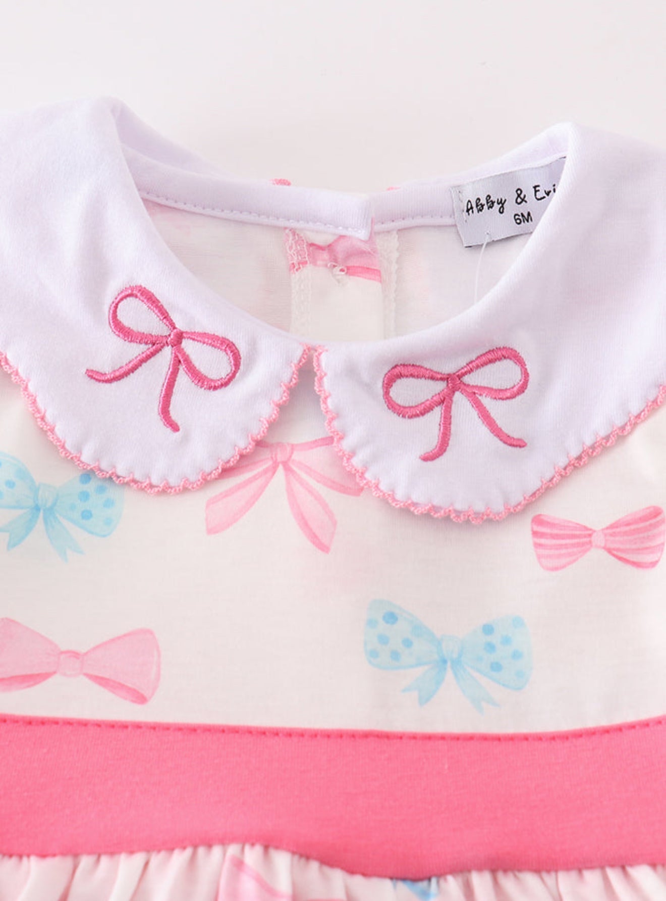 Pink Bow Smocked Bubble Romper