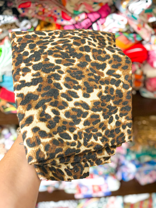 Leopard waffle knit
