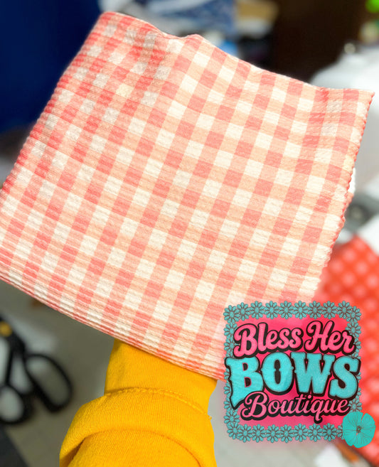 Christmas waved pink gingham