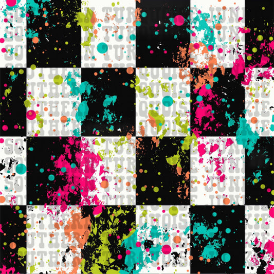 Checkered paint splatter