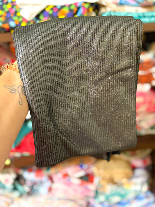 Ribbed sparkly black