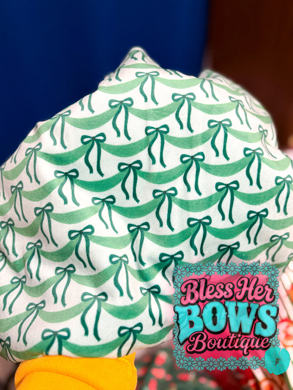 Christmas green bows