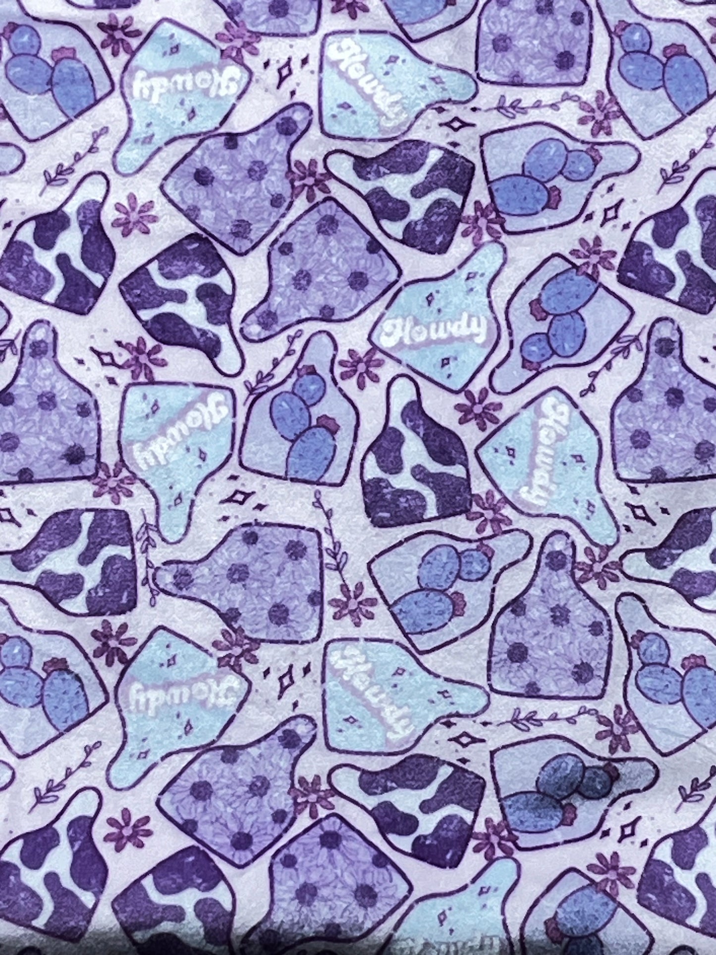 Velvet howdy cow tag