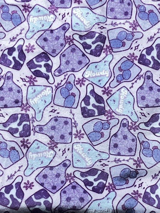 Velvet howdy cow tag