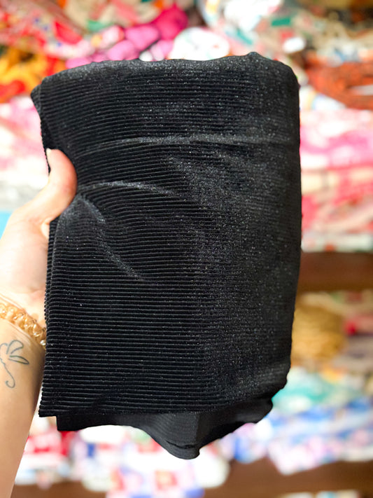 Ribbed black velvet