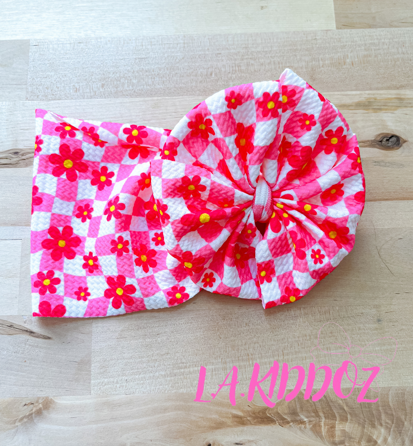 Pink Floral Checkered