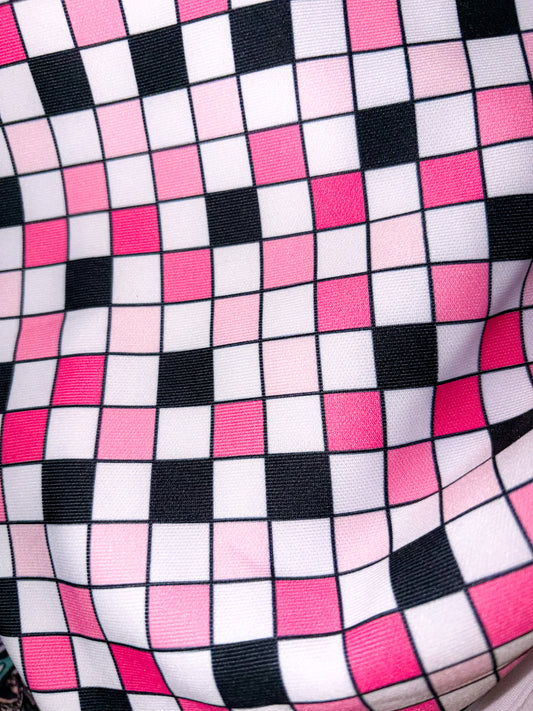 Pink and black checks