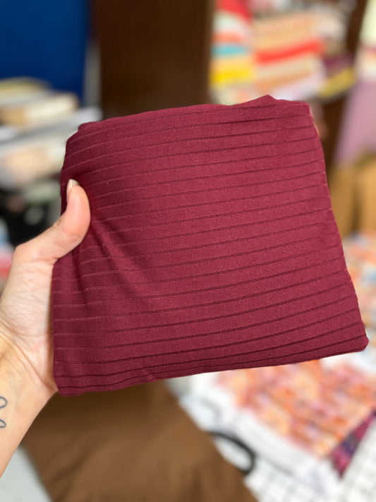 Burgundy wide ribbed