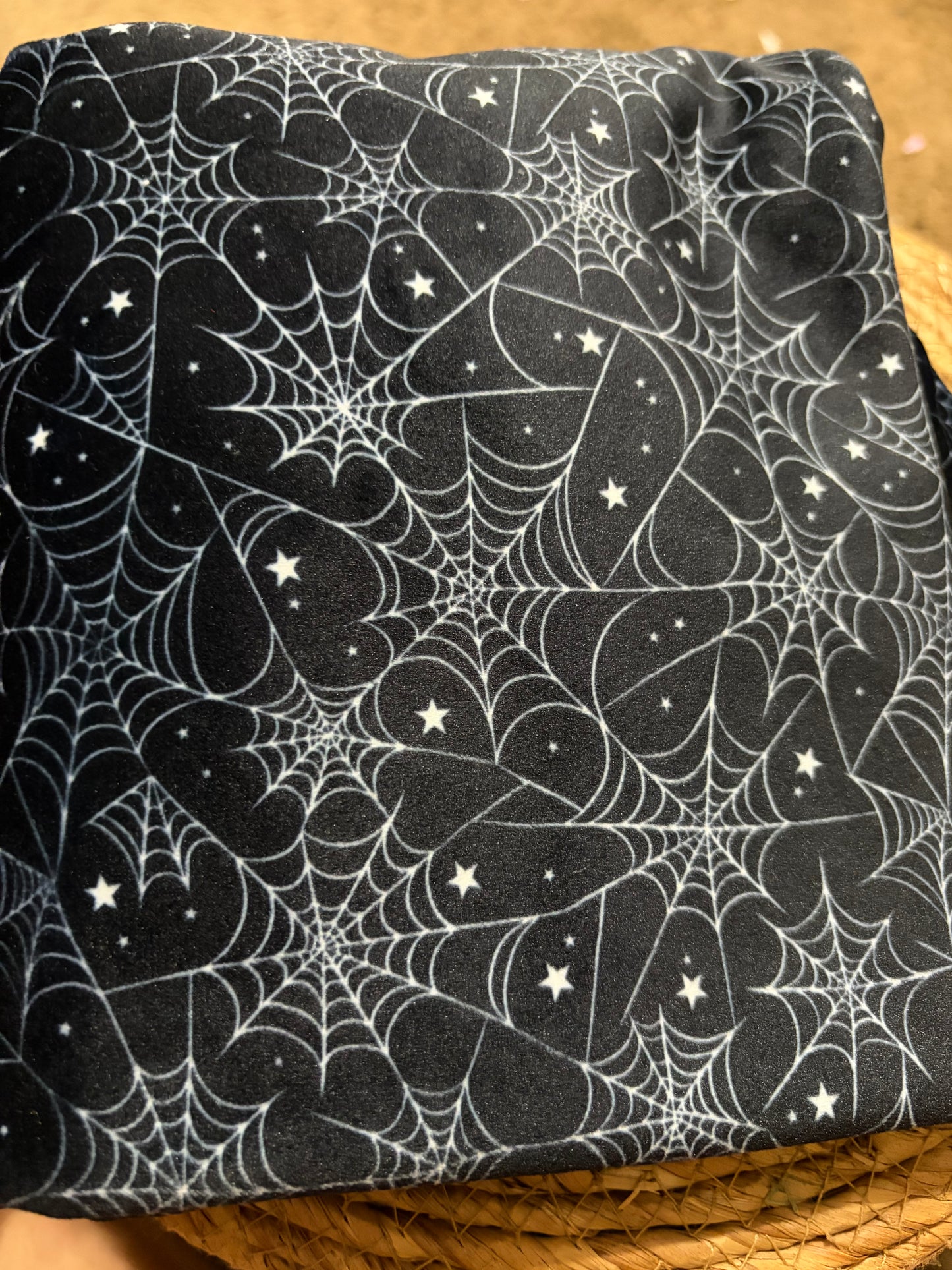Velvet plushy spider webs