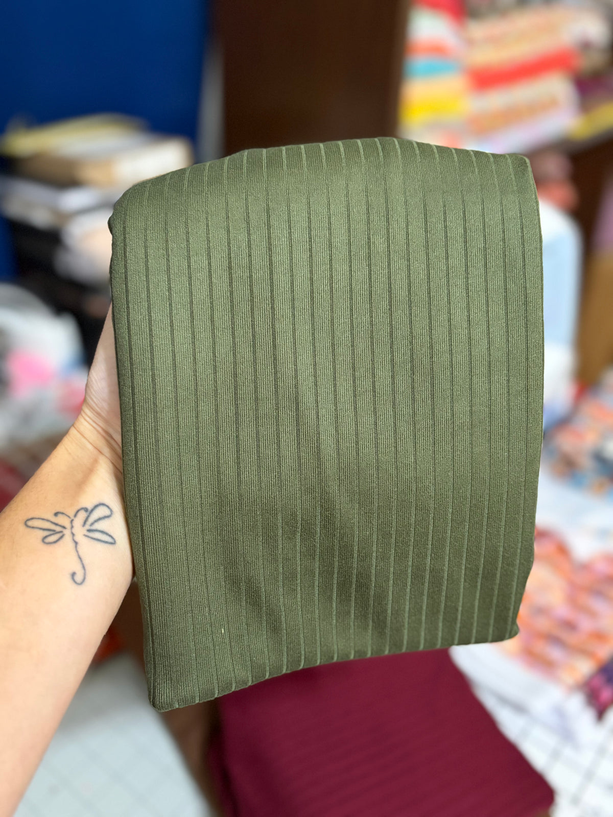 Olive wide ribbed