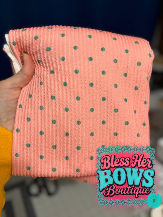 Christmas waved pink polka