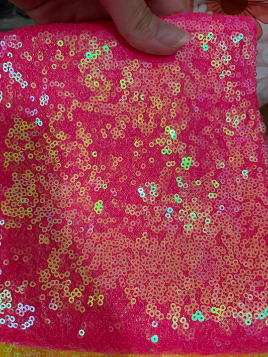 Neon pink sequins