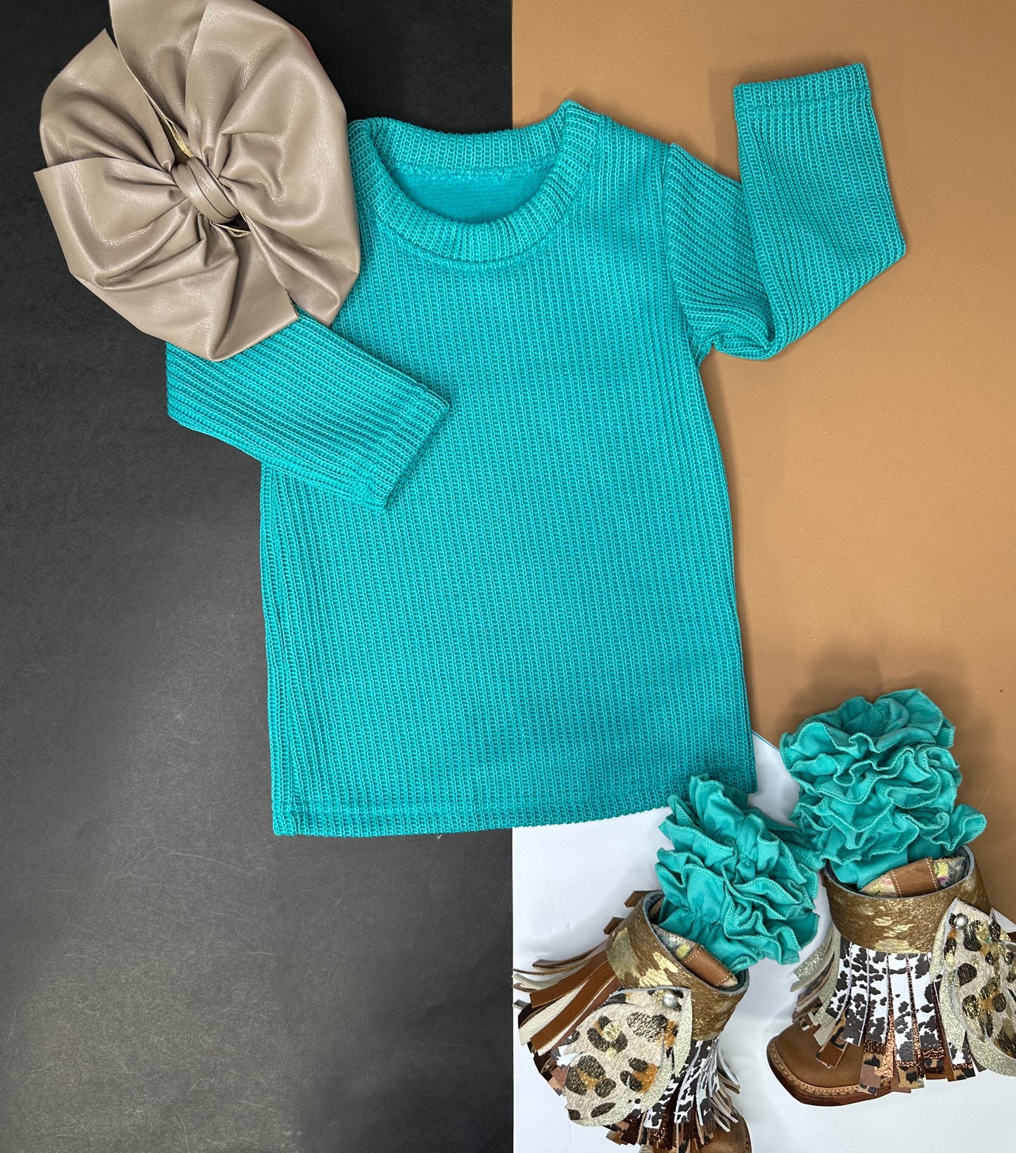 Turquoise Sweater Dress (FINAL SALE)