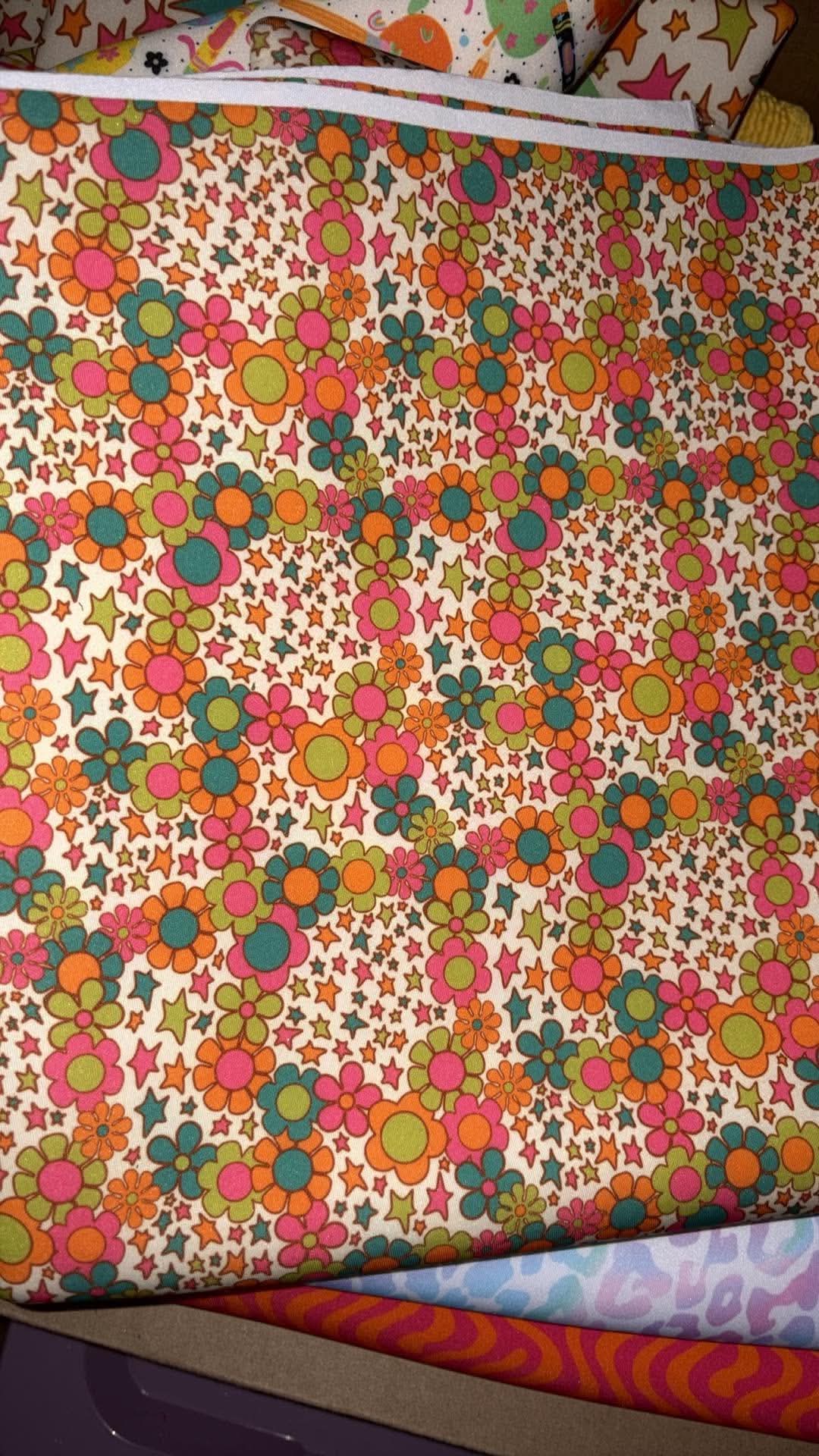 Thick scuba groovy florals
