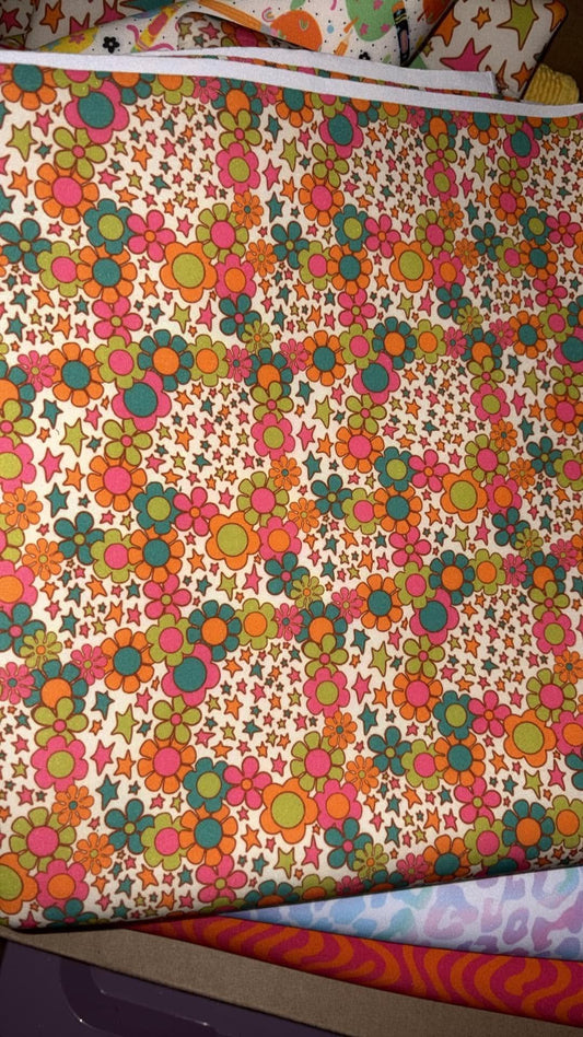 Thick scuba groovy florals