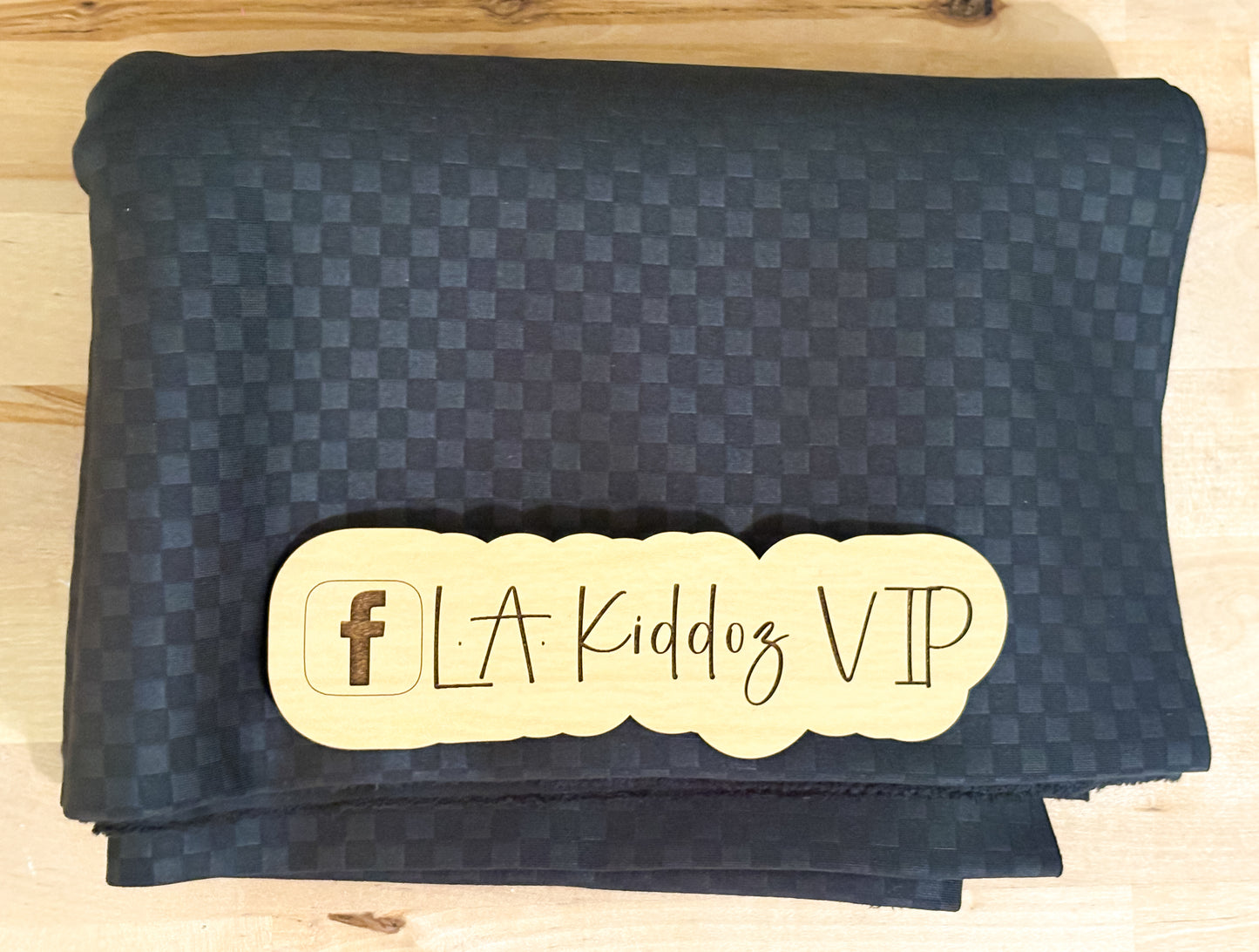 Black checkered pleather