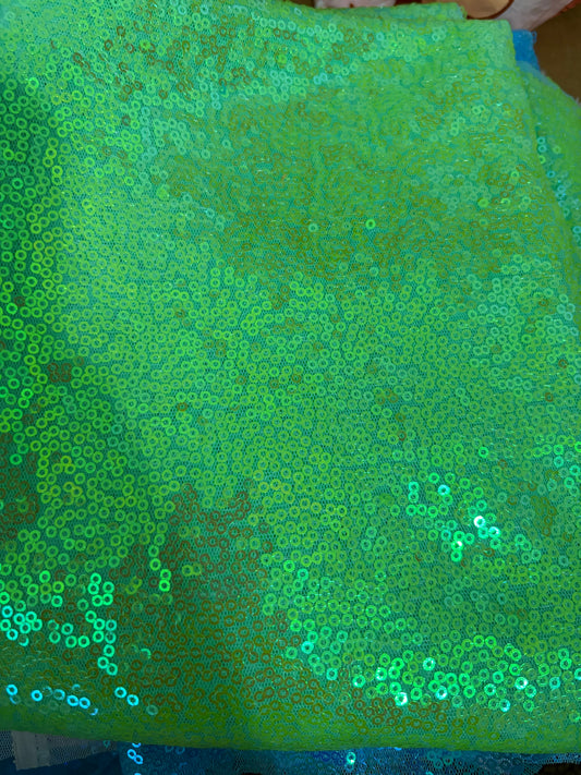 Neon lime sequins