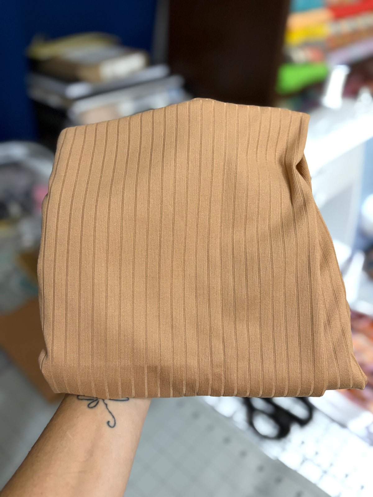Light coffee wide ribbed