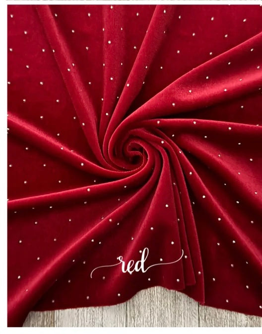 Red rhinestones velvet