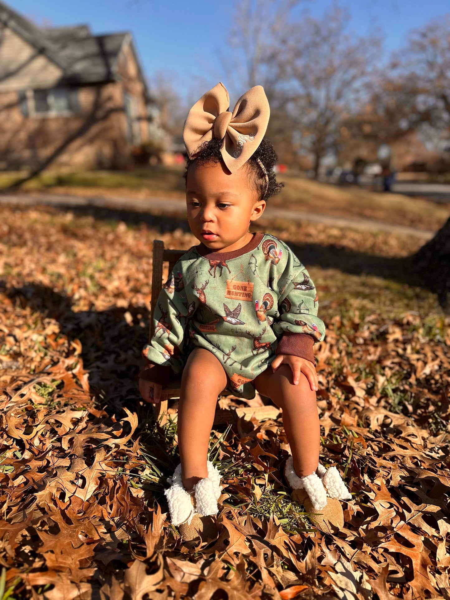 Hunting bubble romper (FINAL SALE)