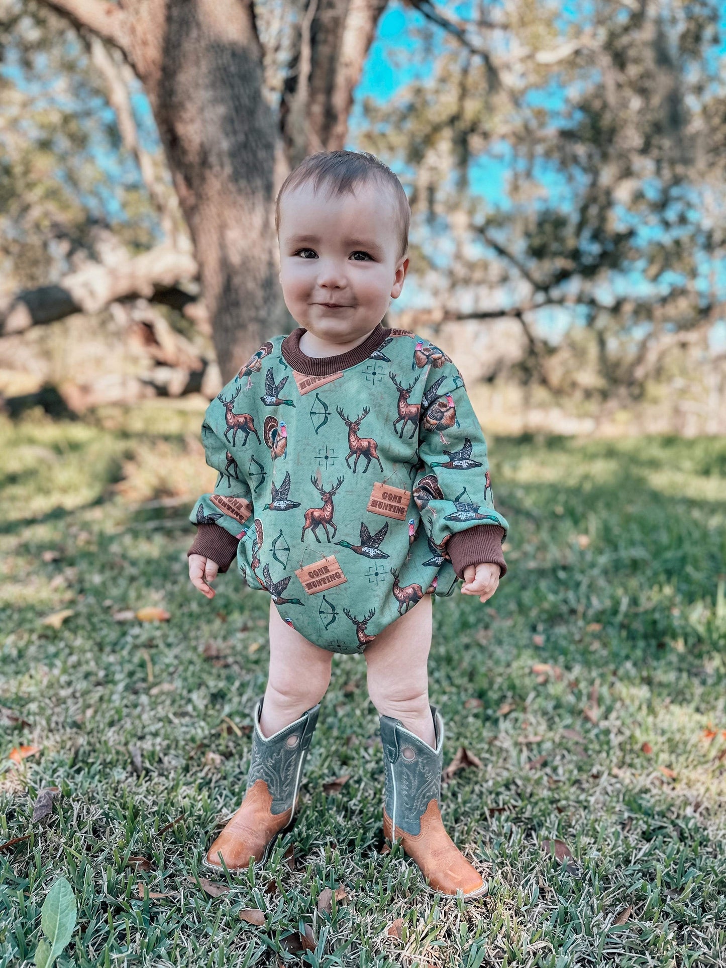 Hunting bubble romper (FINAL SALE)