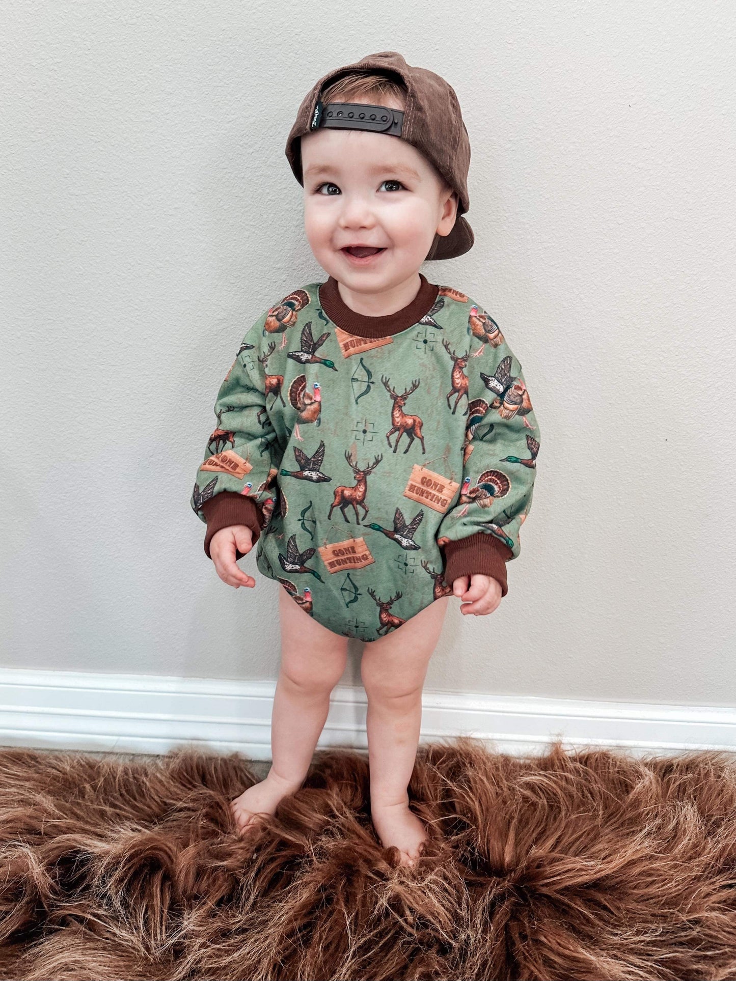 Hunting bubble romper (FINAL SALE)
