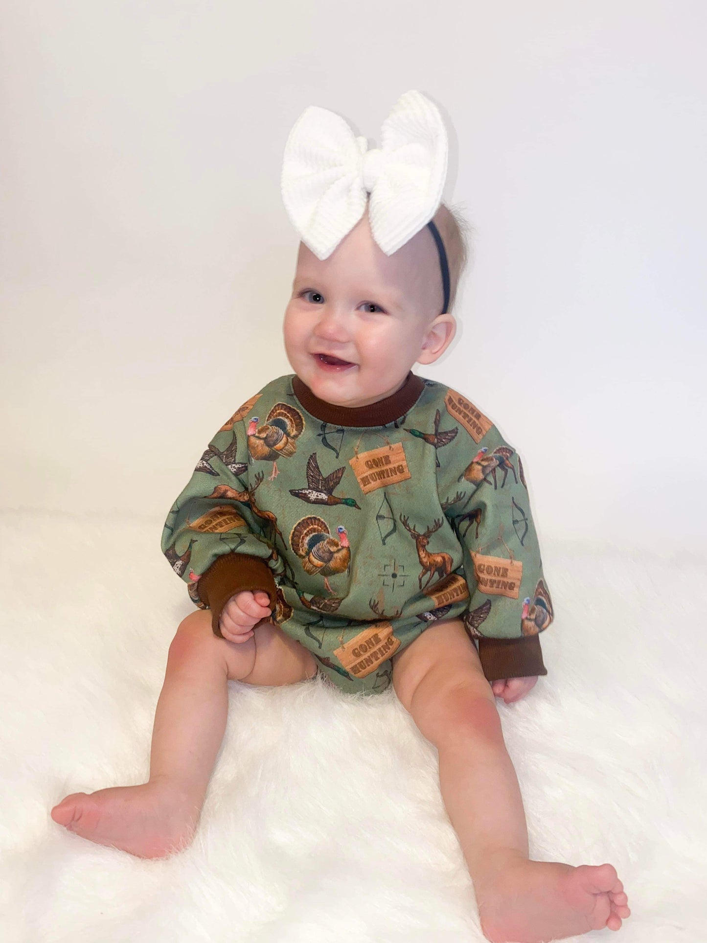Hunting bubble romper (FINAL SALE)