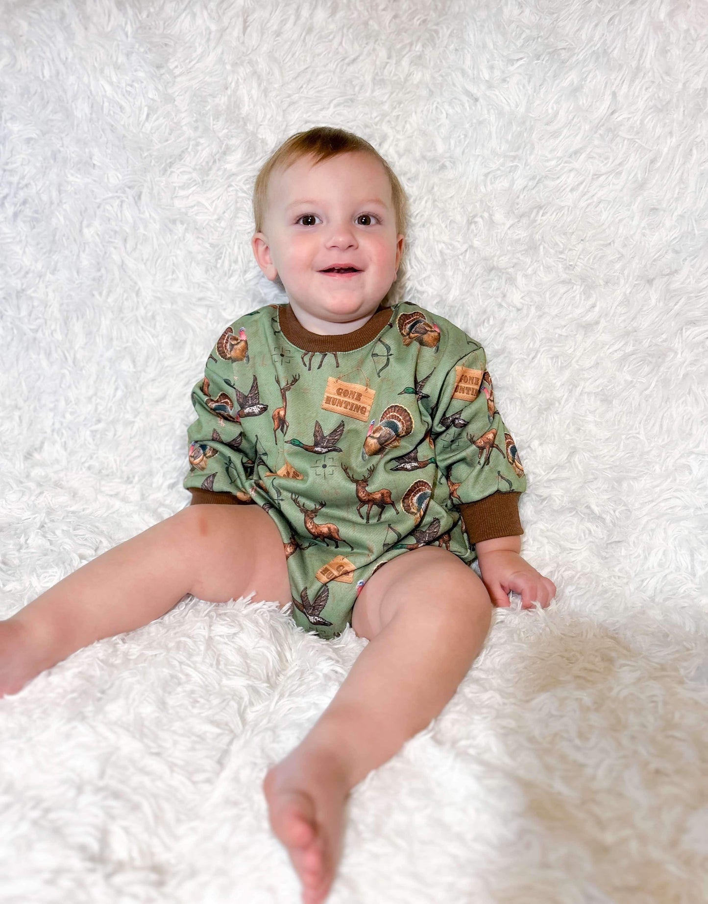 Hunting bubble romper (FINAL SALE)
