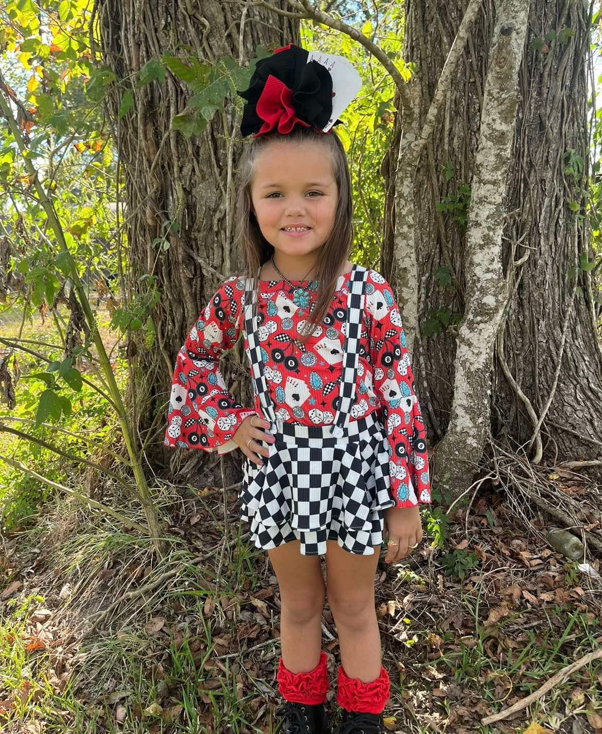 Checkered Suspender Skirt