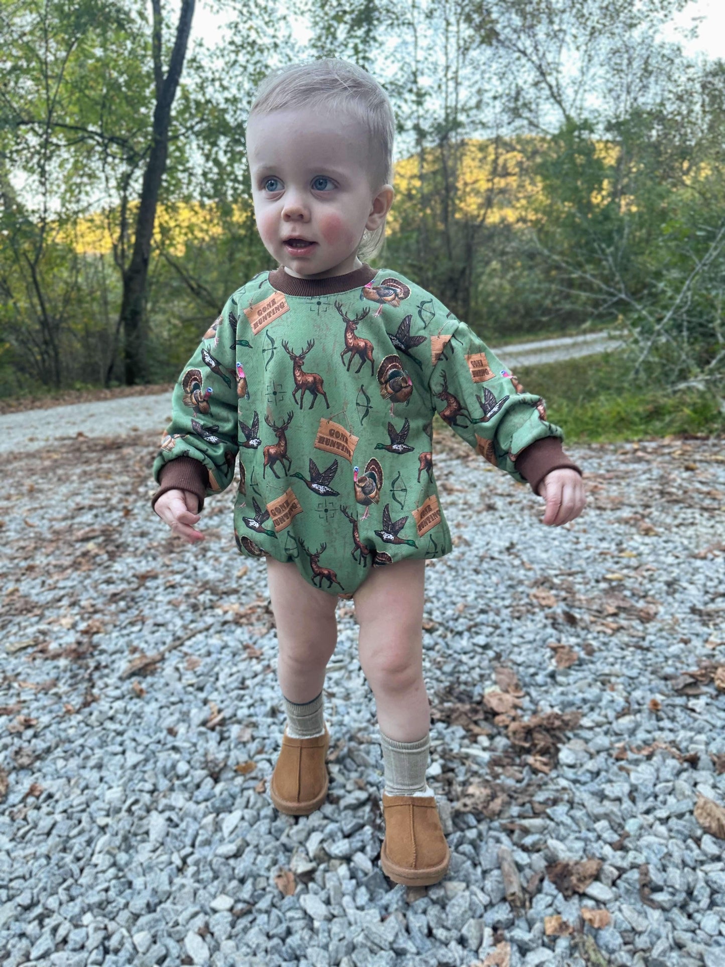 Hunting bubble romper (FINAL SALE)