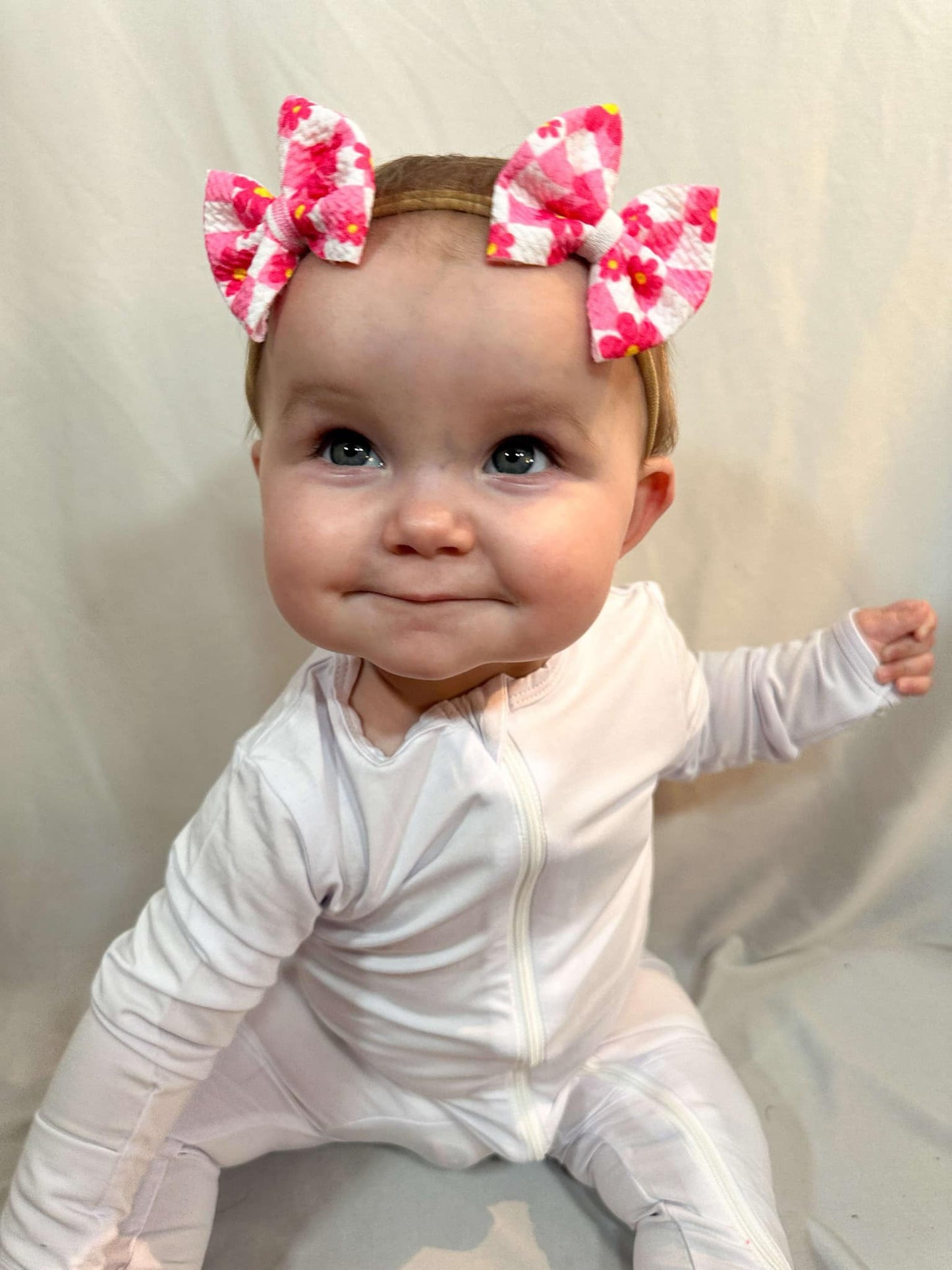 Pink Floral Checkered