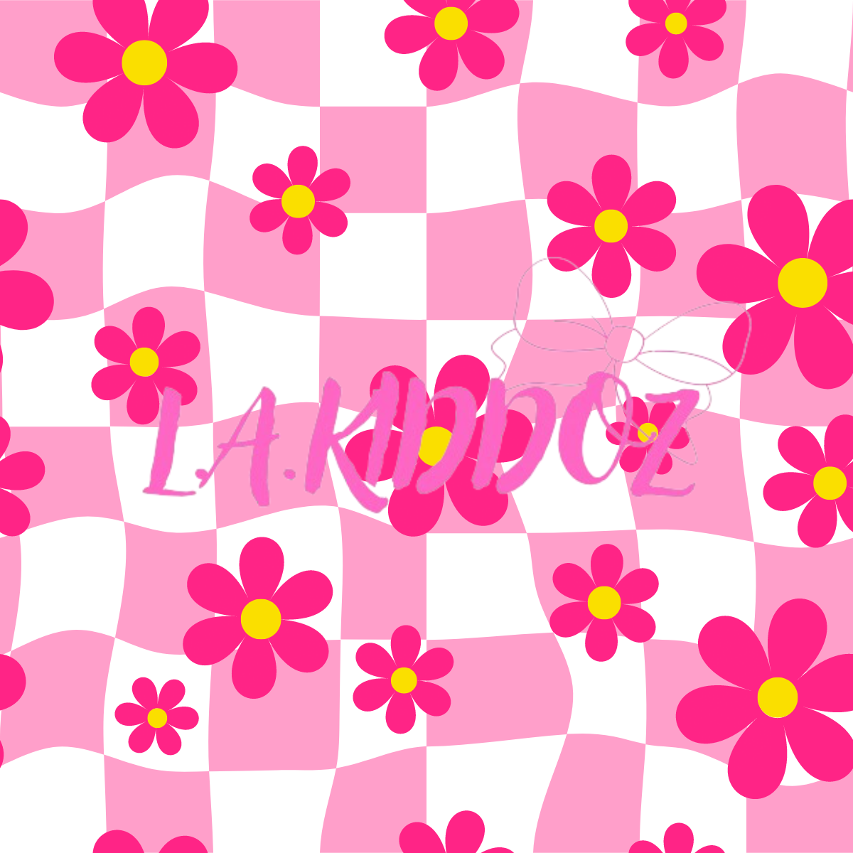 Pink Floral Checkered
