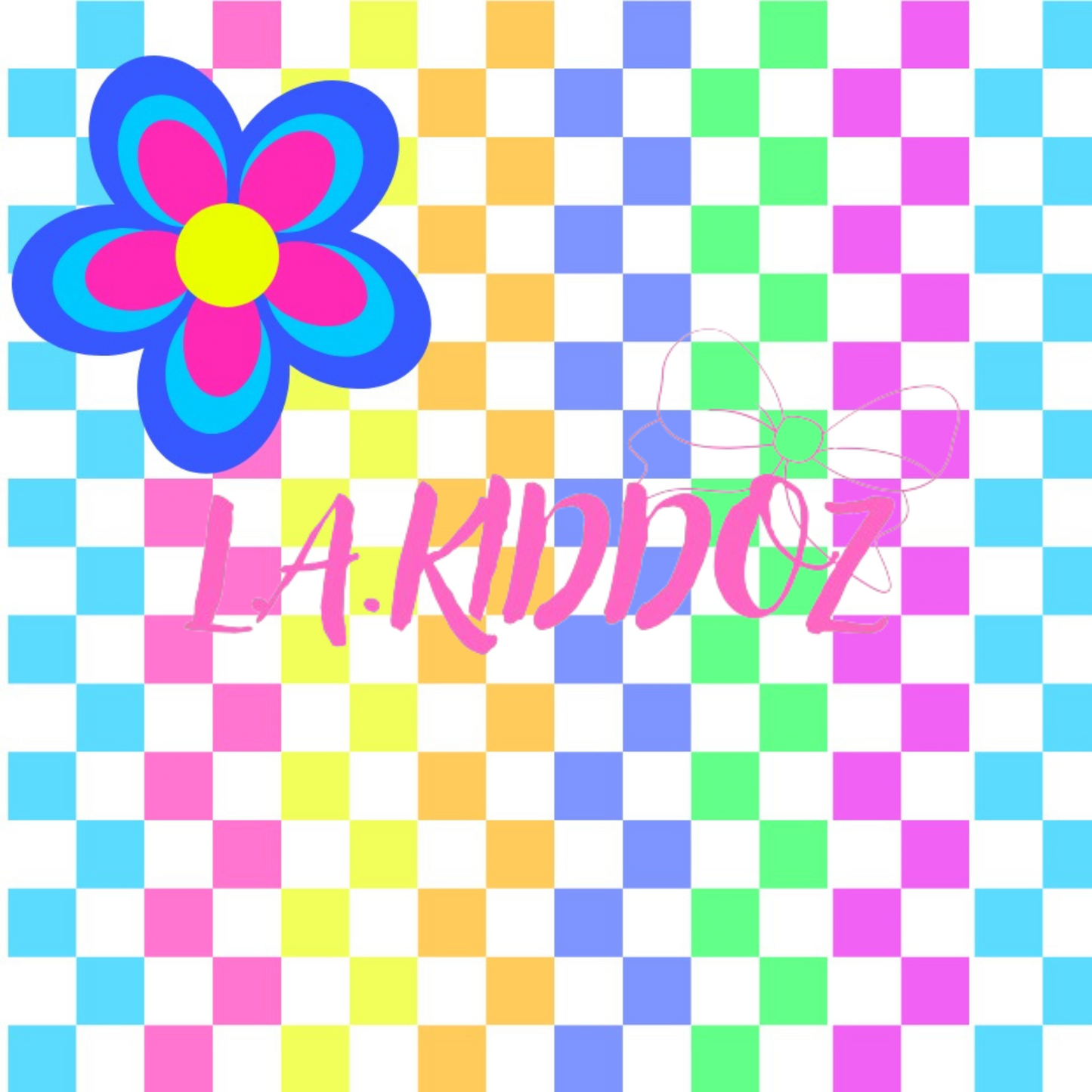Rainbow Floral Checkered